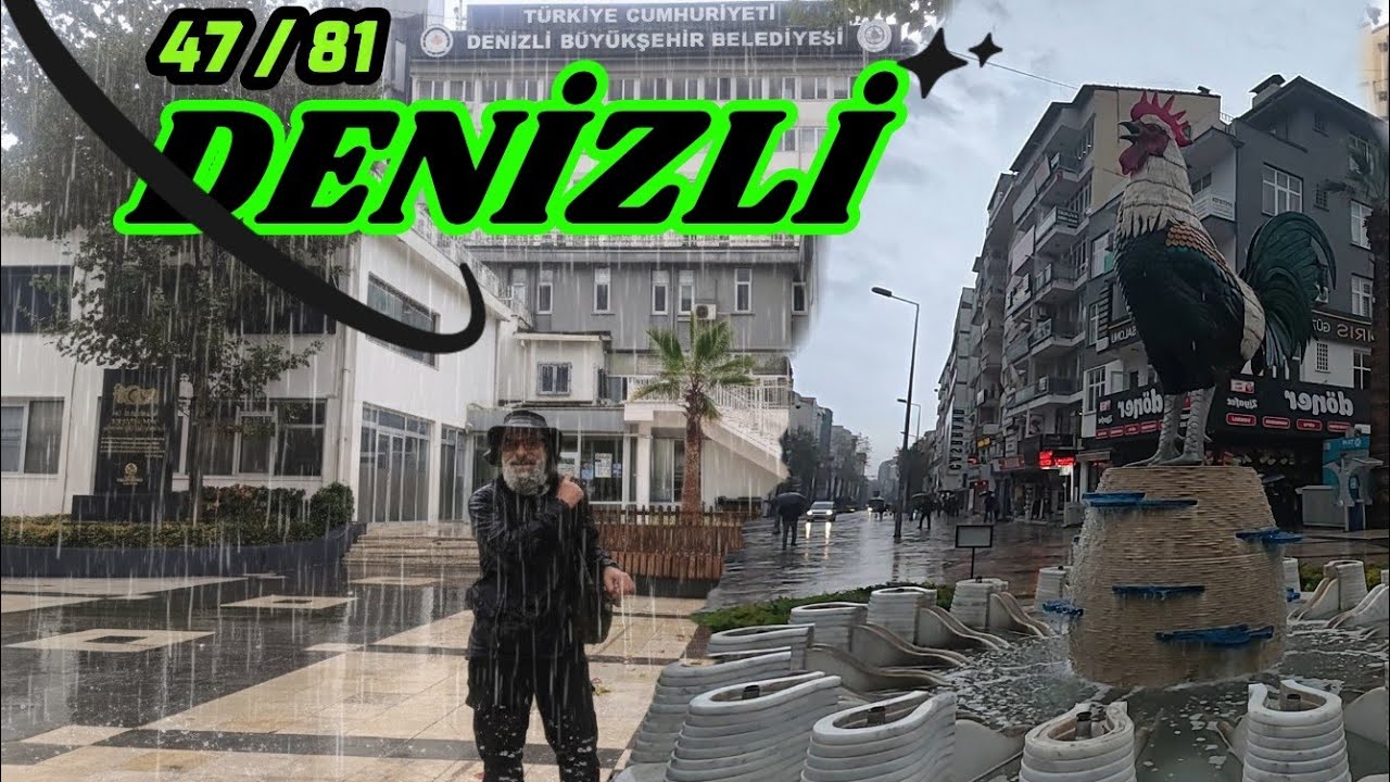 Denizli’ye Son Adımlar. Yağmur Altında Bir Şehir Yürüyüşü #denizli @seyyahomer 