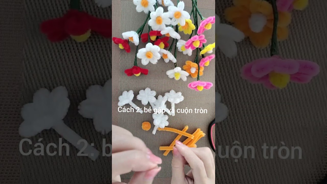 Hướng dẫn l&agrave;m hoa C&uacute;c mini bằng kẽm nhung/ How to make Chrysanthemum by Velvet #handmade #diy