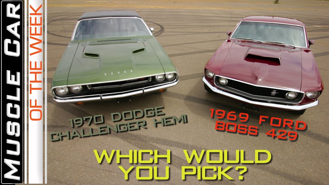 Mustang BOSS 429 1969 года и Dodge Challenger R/T 426 HEMI 1970 года — маслкар недели. Эпизод 301
