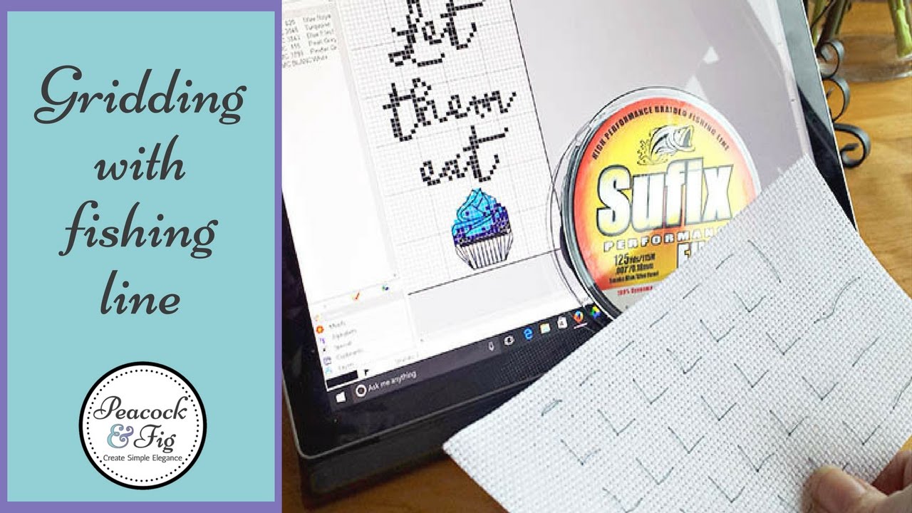 Cross stitch -- gridding with fishing line