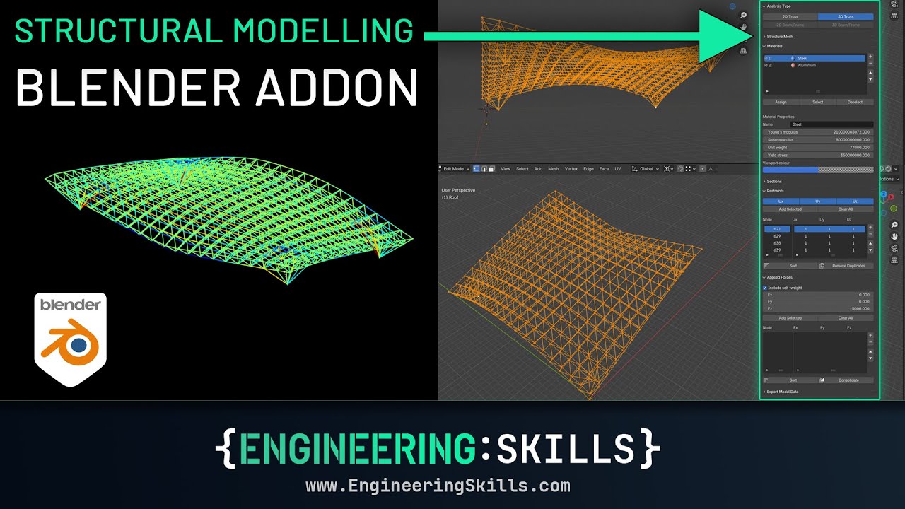 Blender Addon for Structural Modelling - Project Intro | EngineeringSkills.com