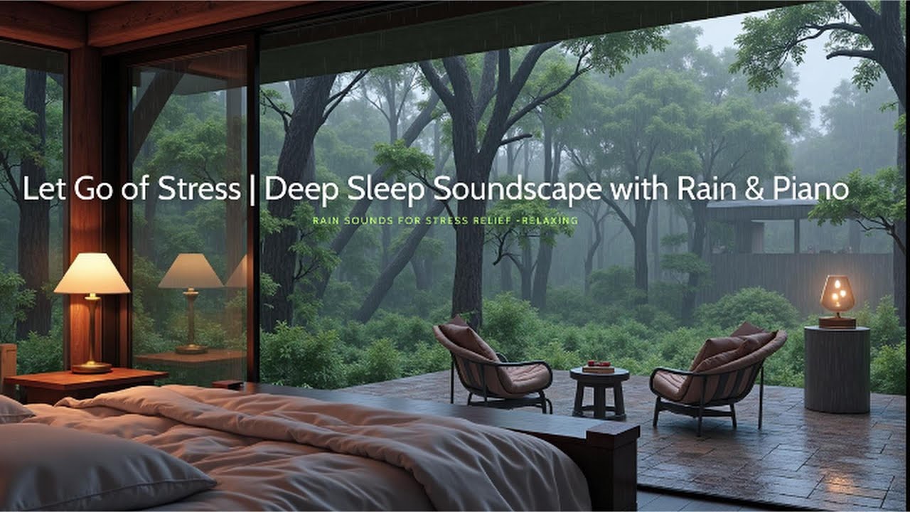 Deep Sleep Tonight | Cozy Bedroom Ambience with Piano & Rain