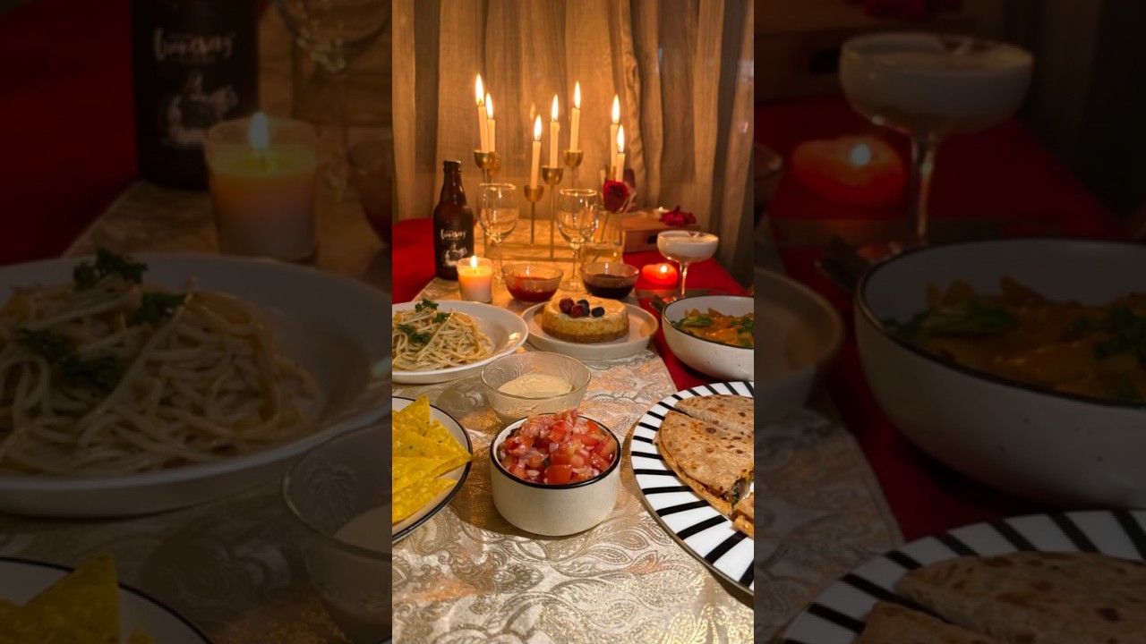 Dinner Date at home🧿❤️ #datenight  #dinnerdate #dinner #homedecor #candlelightdinner #homemade