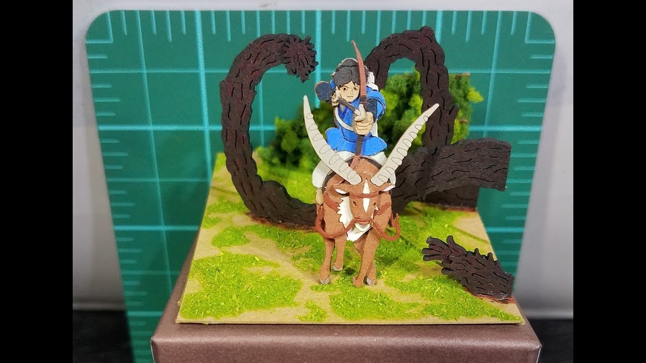 Studio Ghibli Miniatuart papercraft timelapse: Princess Mononoke - Ashitaka and Tatari God
