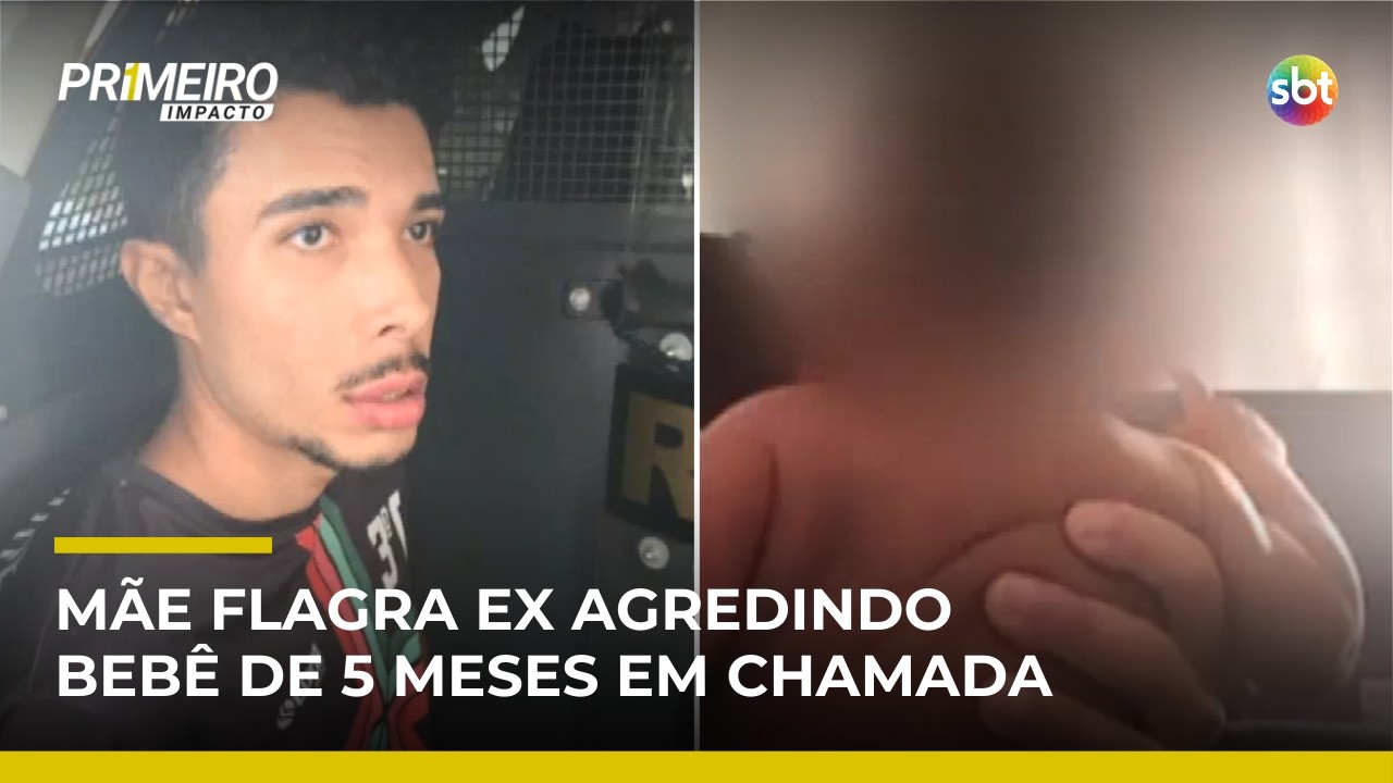 Homem &eacute; preso ap&oacute;s agredir beb&ecirc; de 5 meses durante chamada de v&iacute;deo | #PrimeiroImpacto
