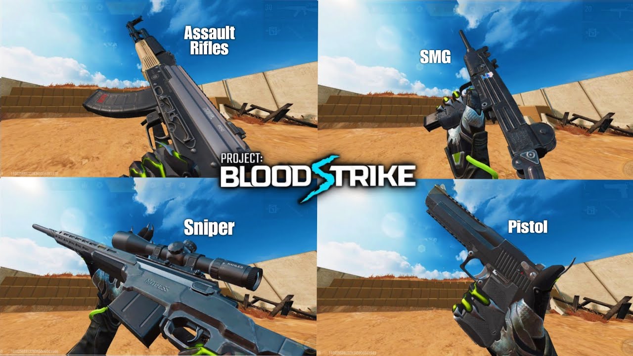 Blood Strike All Weapons Showcase - Mechanics, Reload and Inspection Animation!