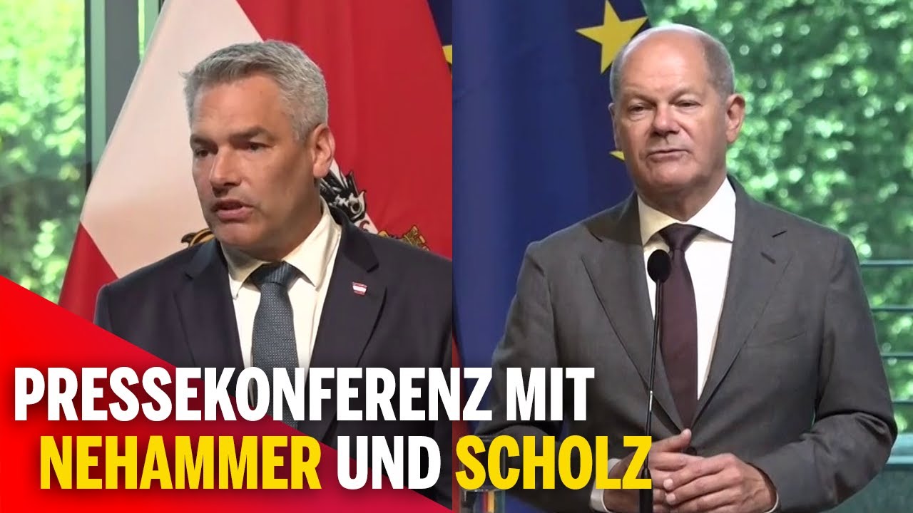 Pressekonferenz mit Nehammer und Scholz