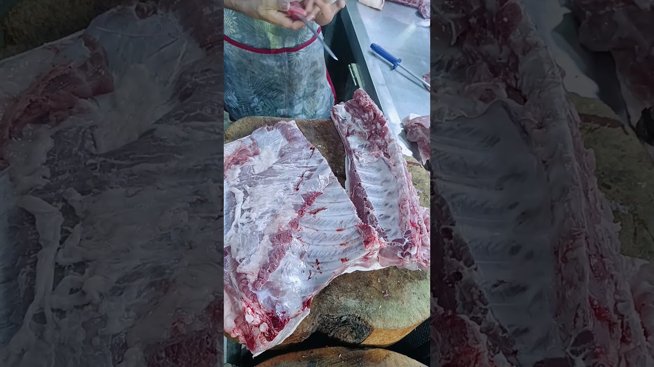 how to cut pork belly & porkloin #highlights #meat
