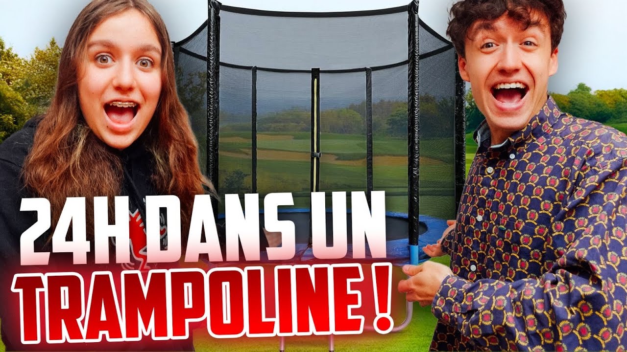 24H DANS UN TRAMPOLINE XXL DANS NOTRE MAISON ! TRAMPOLINE MAUDIT ! - PINK LILY
