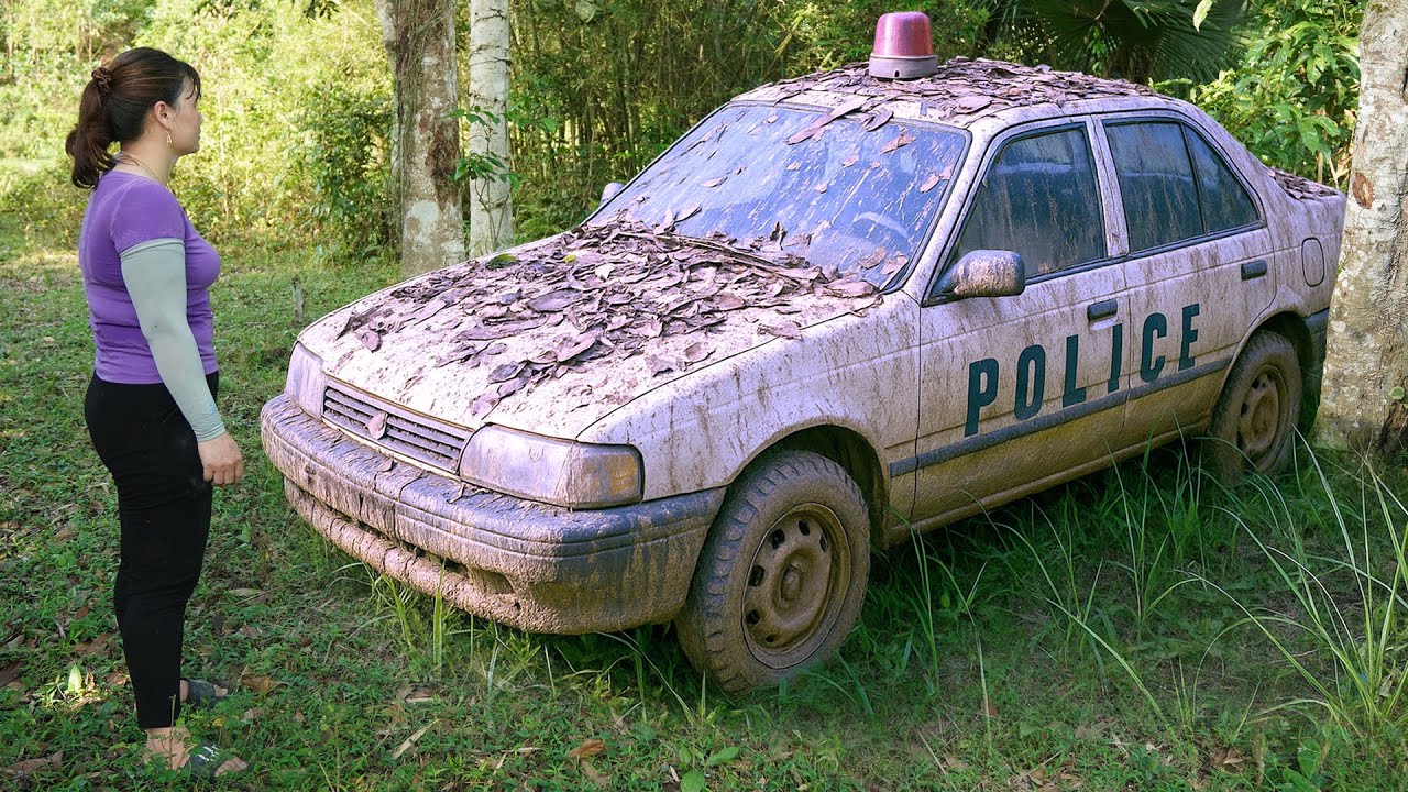 Genius Challenge: Girl Restoration Abandoned POLICE Car in the Forest Many Years | Blacksmith Girl
