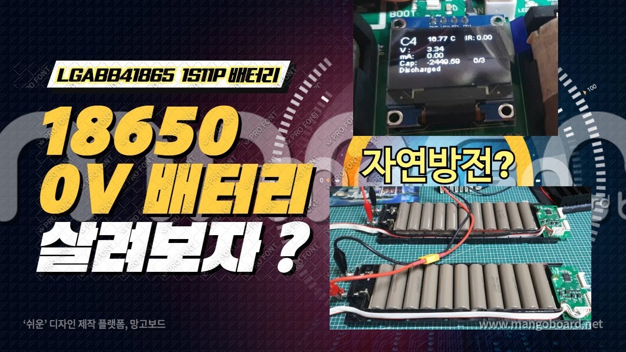 18650 0V 배터리 살리기  정상 및 불량 확인 (  LGABB41865 ) / 진반장