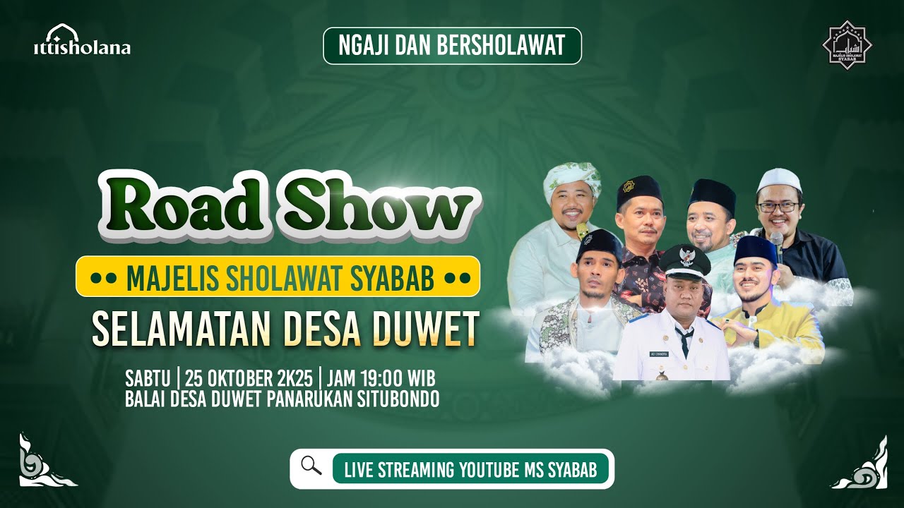 🔴 LIVE  | ROAD SHOW MAJELIS SHOLAWAT SYABAB | BALAI DESA DUWET PANARUKAN SITUBONDO | 25/10/2025