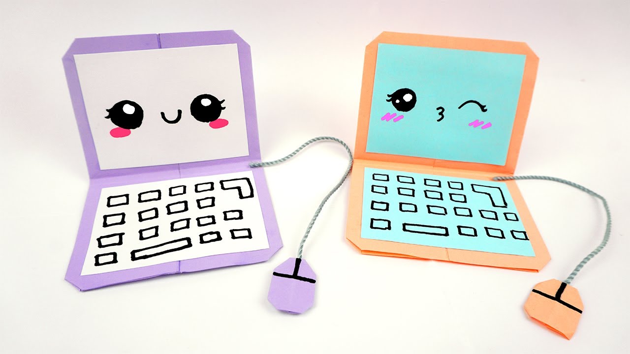 Basteln mit papier: Laptop aus papier basteln | DIY Bastelideen