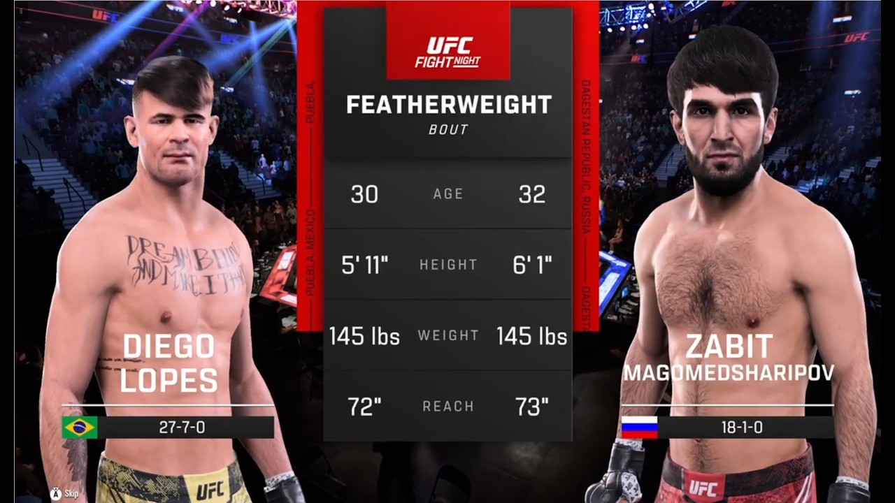 UFC 5 Men Featherweight первый тур Diego LOPES (Бразилия) - Zabit MAGOMEDSHARIPOV (Россия)
