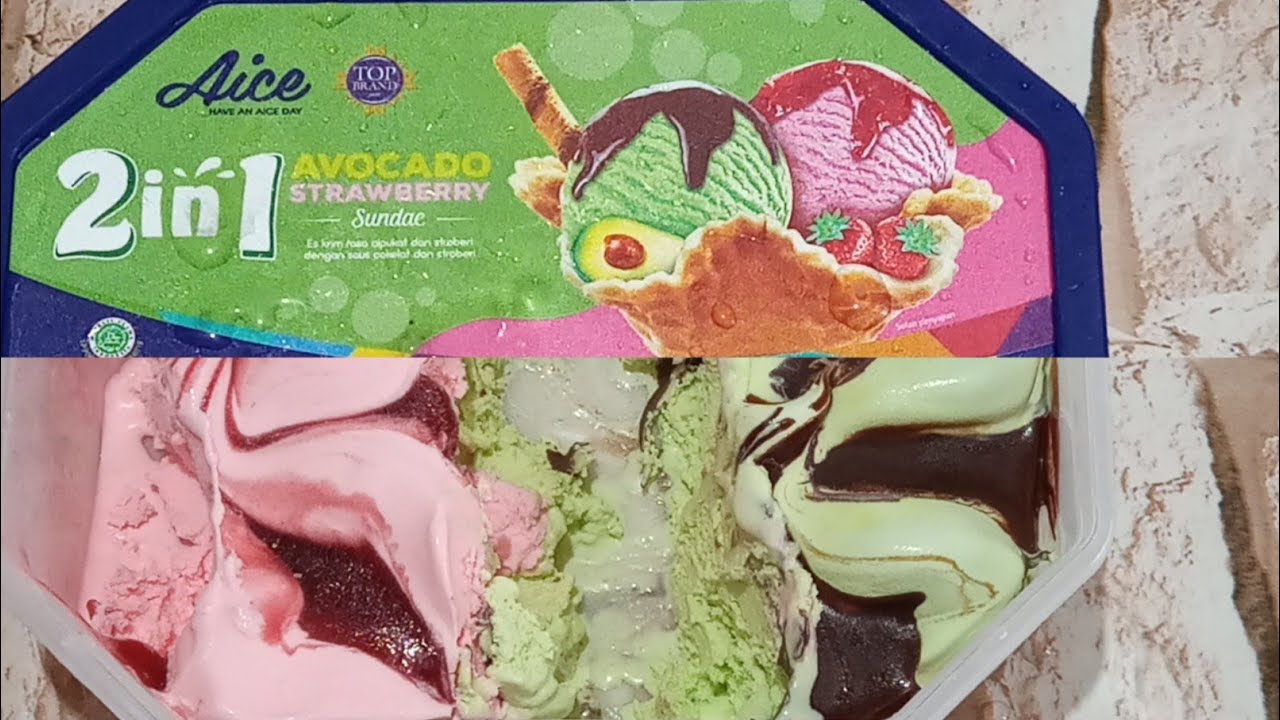 Aice Avocado Strawberry 2in1 Ice Cream