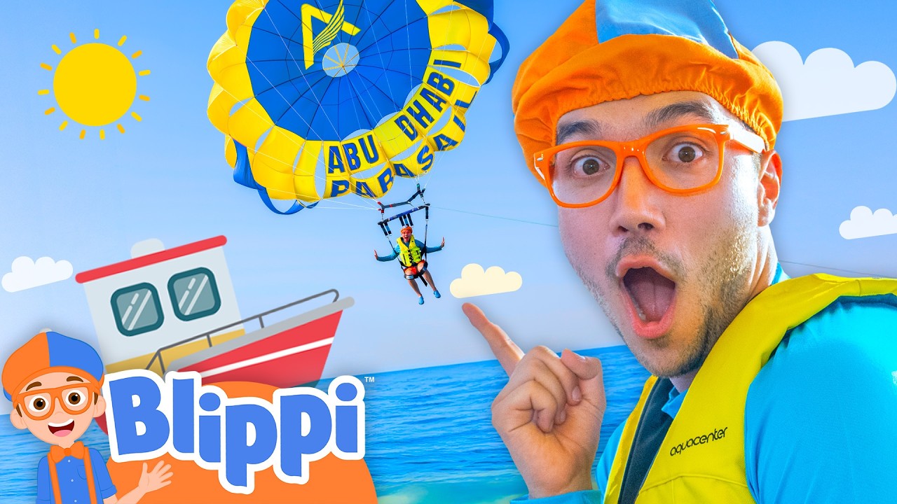 Blippi Flies From a Boat to the Sky 🪂