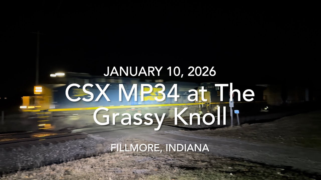 CSX Saturday Night Trains at “The Grassy Knoll” MP34. Three freight trains and a few DPUs.