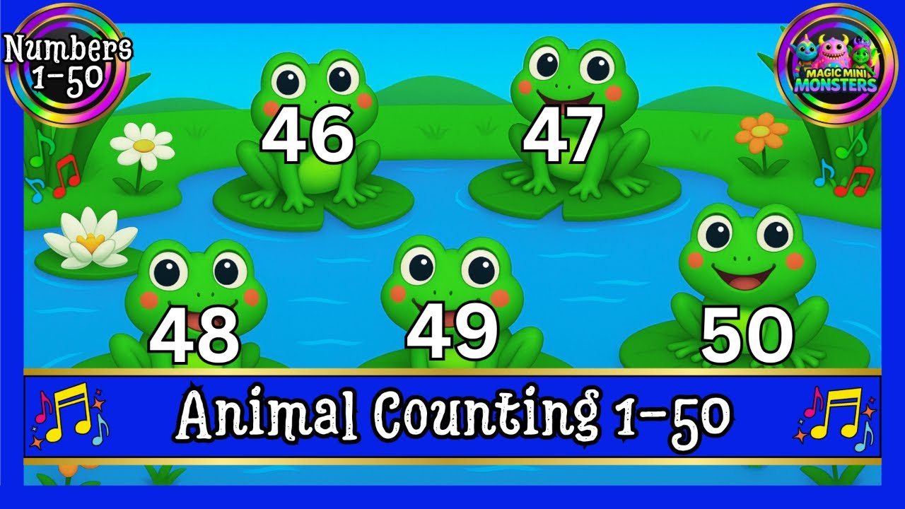 Animal Counting 1-50 | Counting Confidence | Sing-a-long | Magic Mini Monsters #magicminimonsters