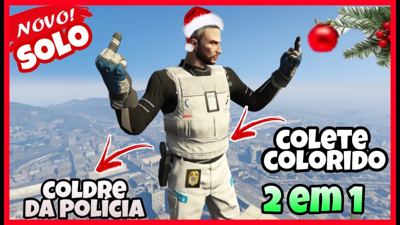 GTA 5 *NOVO INÉDITO* URGENTE SOLO OBTER COLDRE DA POLICIA E COLETE 2 EM 1 PURO WHITE FINALIZADO!!