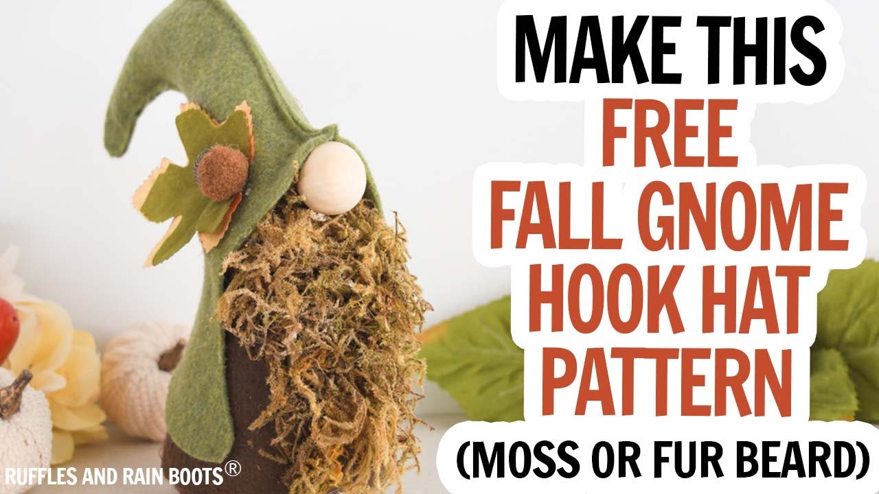 Free Gnome Pattern / Fall Gnome / Hook Hat Gnome Pattern / Moss Beard / Gnome DIY for Fall