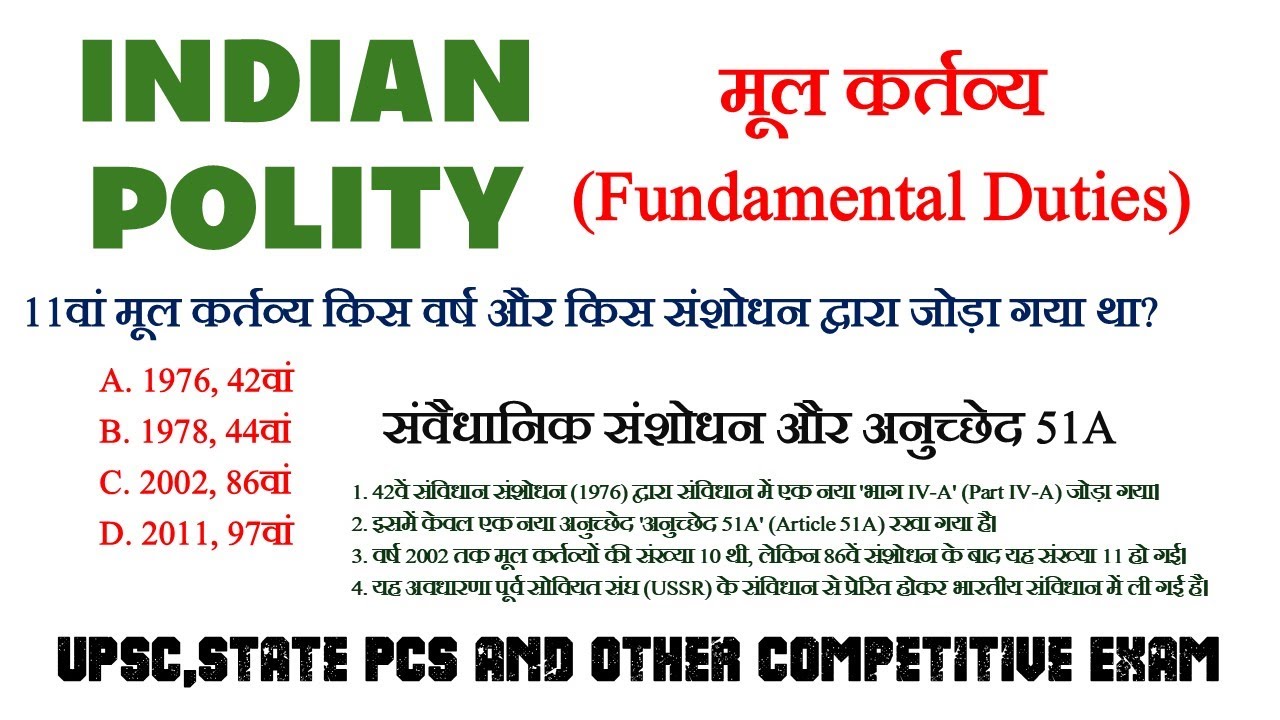 Fundamental Duties: Constitutional Background and 11 Duties