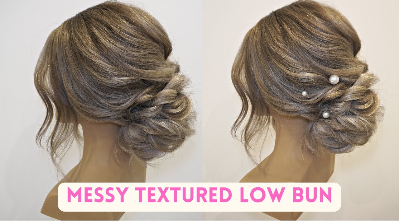 Low Bun Updo - Textured & Messy Wedding Hairstyle