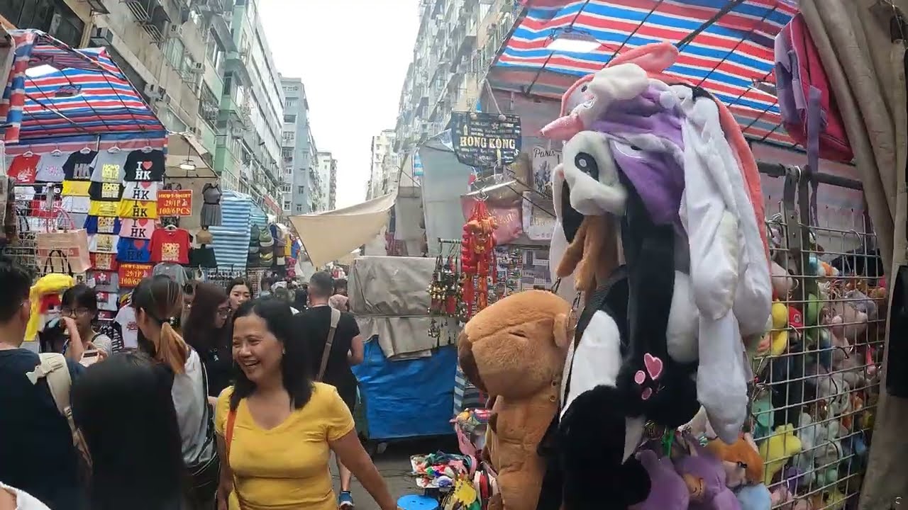 4K MONG KOK NEIGHBORHOOD WALKING TOUR. EXPLORING THIS DENSELY CROWDED AREA OF KOWLOON HONG KONG
