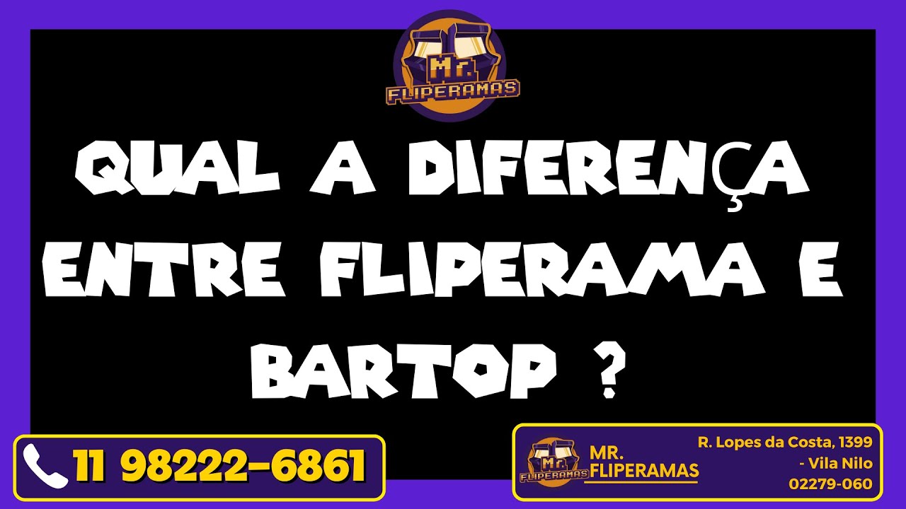DIFEREN&Ccedil;A ENTRE FLIPERAMA E BARTOP