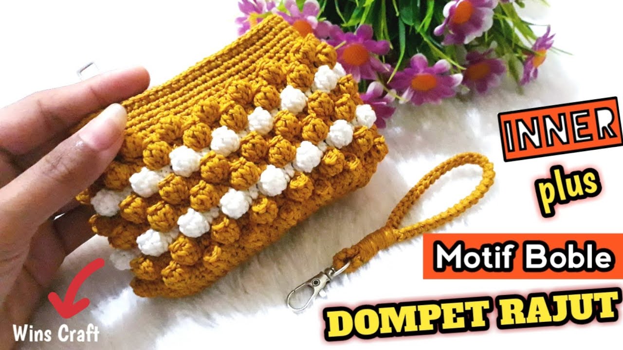 CROCHET PURSE || Cara Membuat Dompet Rajut Bubble + Furing