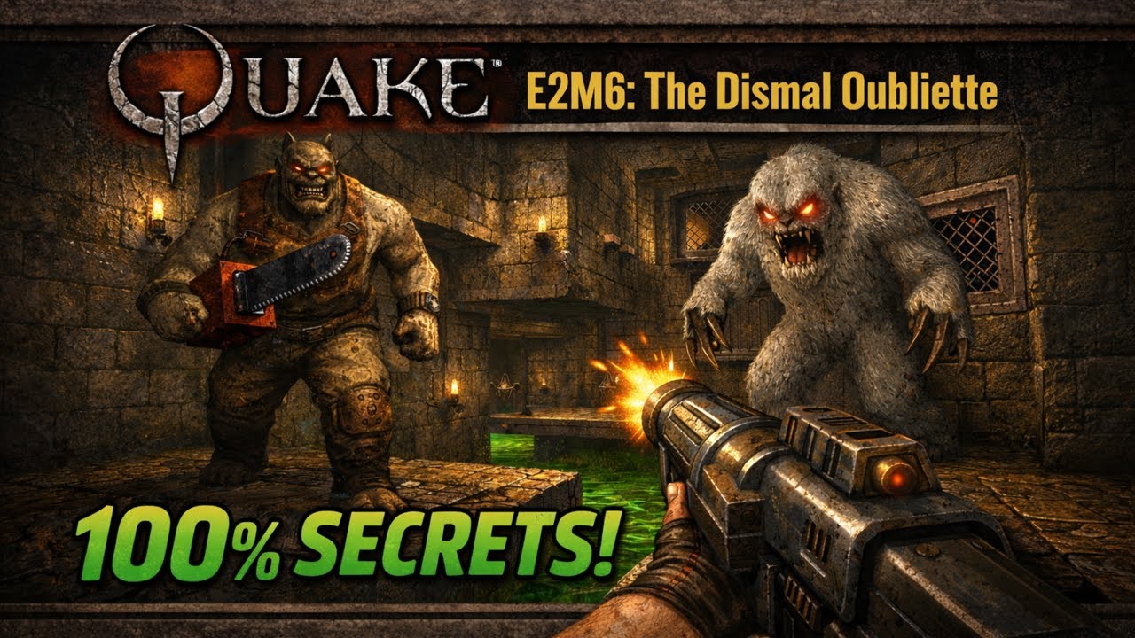 Quake - E2M6: The Dismal Oubliette - Hard - 100% secrets