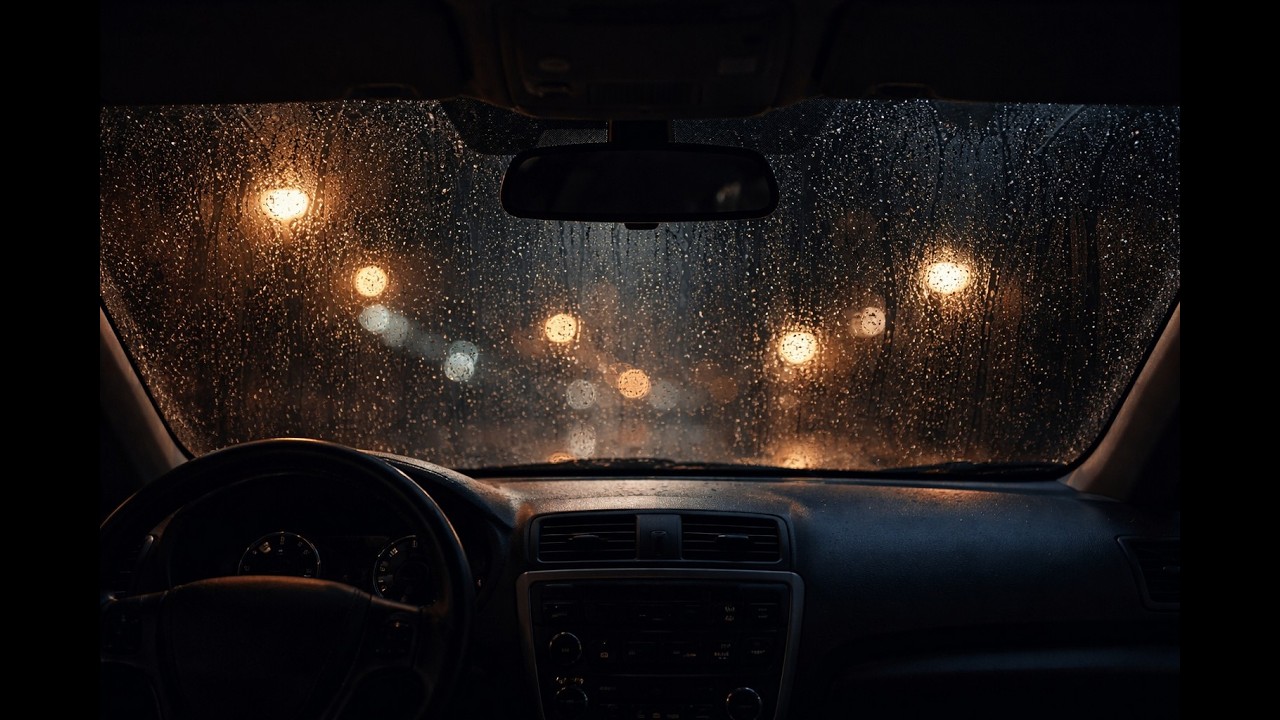 Rain on Car for Sleep - Relaxing Night Rain Sounds (No Music) 3 Hours