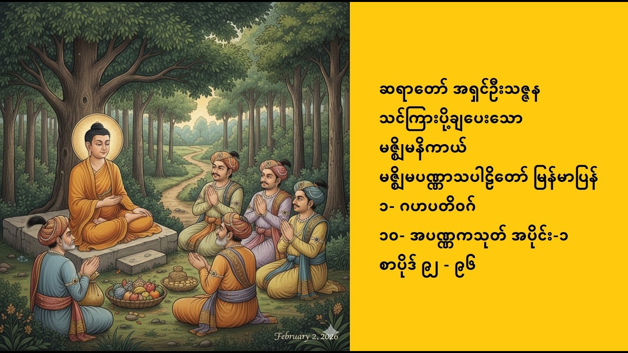 အရှင်ဦးသဇ္ဇန, အပဏ္ဏကသုတ်(၁)(အယူမှန်ဖို့စဉ်းစားသုံးသပ်ပုံ), Ashin Thitzana, Apaṇṇaka Sutta(1), 2-2-26