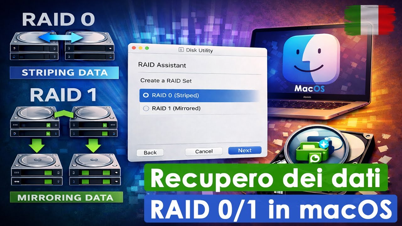 Come recuperare i dati da RAID 0/1 creato con Disk Utility – RAID Assistant in macOS