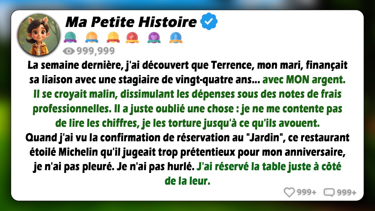 Mon mari a réservé un dîner romantique pour sa maîtresse dans un restaurant étoilé au guide Michelin