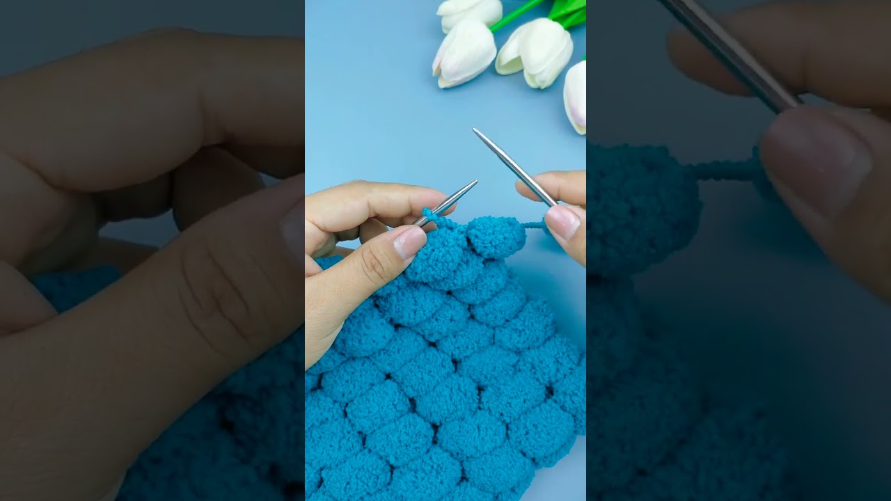 加密盖毯教程来喽！姐妹们觉得盖毯薄的，可以织这个吆！