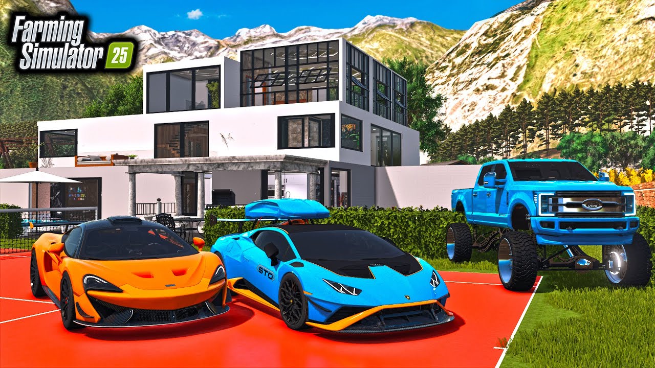 BUILDING $2,999,999 VILLA MANSION! (LIFTED TRUCKS + SUPERCARS) | FS25