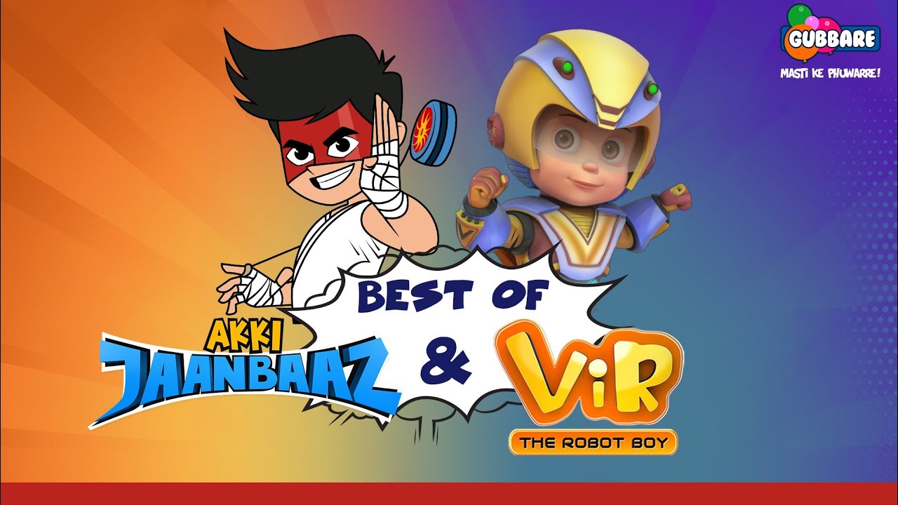 Best Of Akki Jaanbaaz & ViR -The Robot Boy | Action Cartoons for Kids in Hindi | Gubbare TV