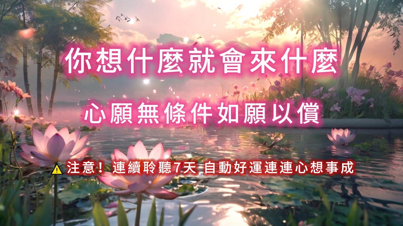 💫你的心願，正無條件如願以償👉 【我願成真】。［100%無中斷音樂 ］#吸引力法則#能量修復音樂  #宇宙祝福  #好運磁場 #心靈療癒 #正能量頻率#2026