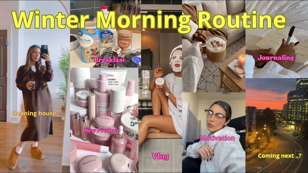 My WINTER Morning Routine (all steps) + Cleaning 💛🌨️☕️|روتيني  الصباحي في الشتاء (in my day OFF)😴