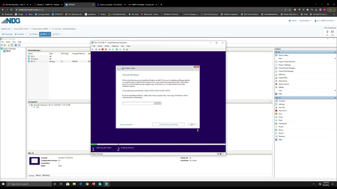 NetLab+: Cisco IT Essentials v7: Lab 01: Install Windows