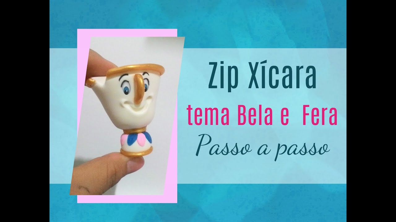 Passo a passo Xícara Bela e a Fera (Zip) Biscuit