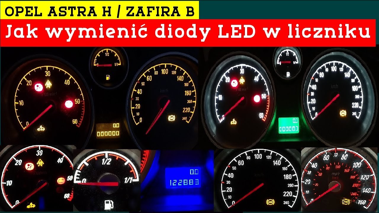 Zmiana podświetlenia licznika astra h zafira b led ipc