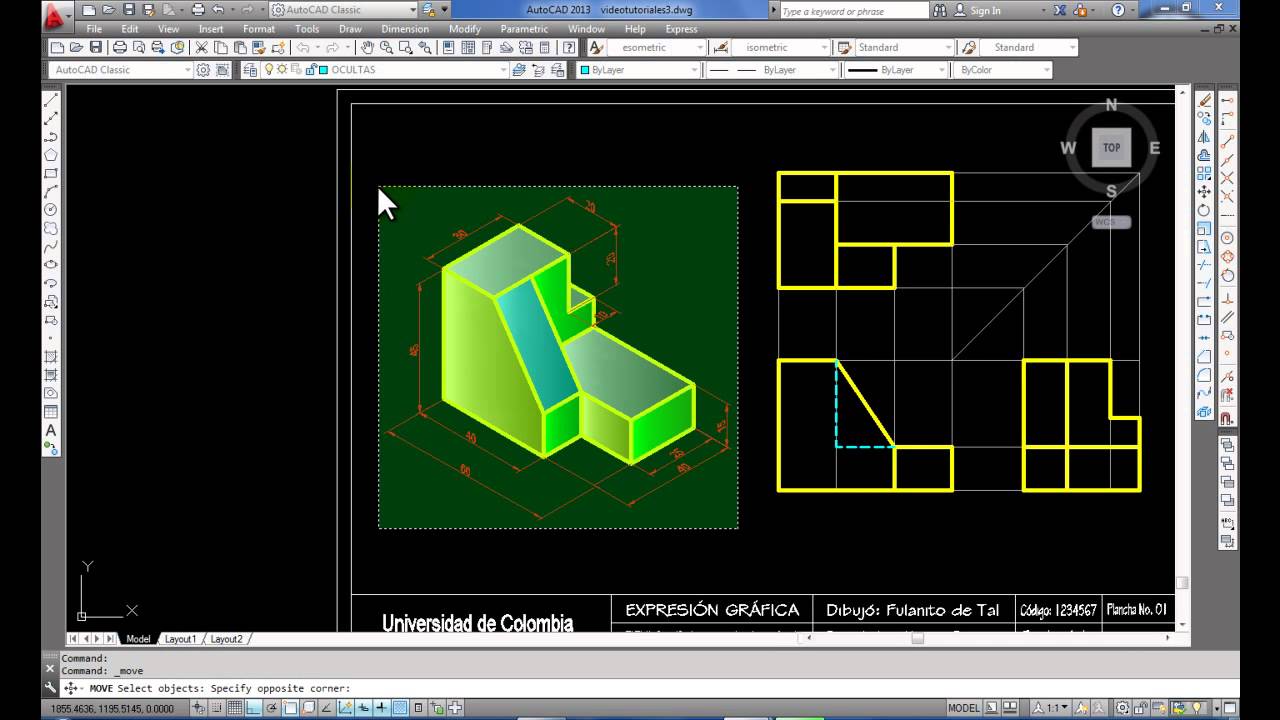 Taller #10 -Isometría -Autocad 2D