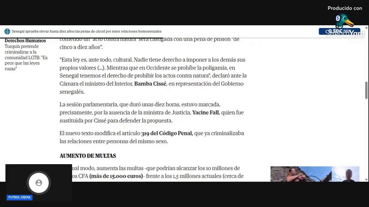 SENEGAL ENDURECE LA LEY CONTRA LA HOMOSEXUALIDAD