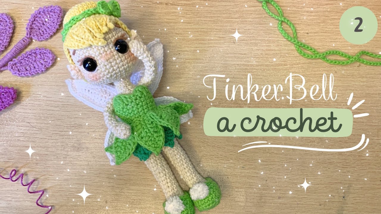 🧚💚TinkerBell / Campanita Parte 2/3(Cabello y Vestido)| Tejida a Crochet 🧶|Tutorial Mundo Crochet