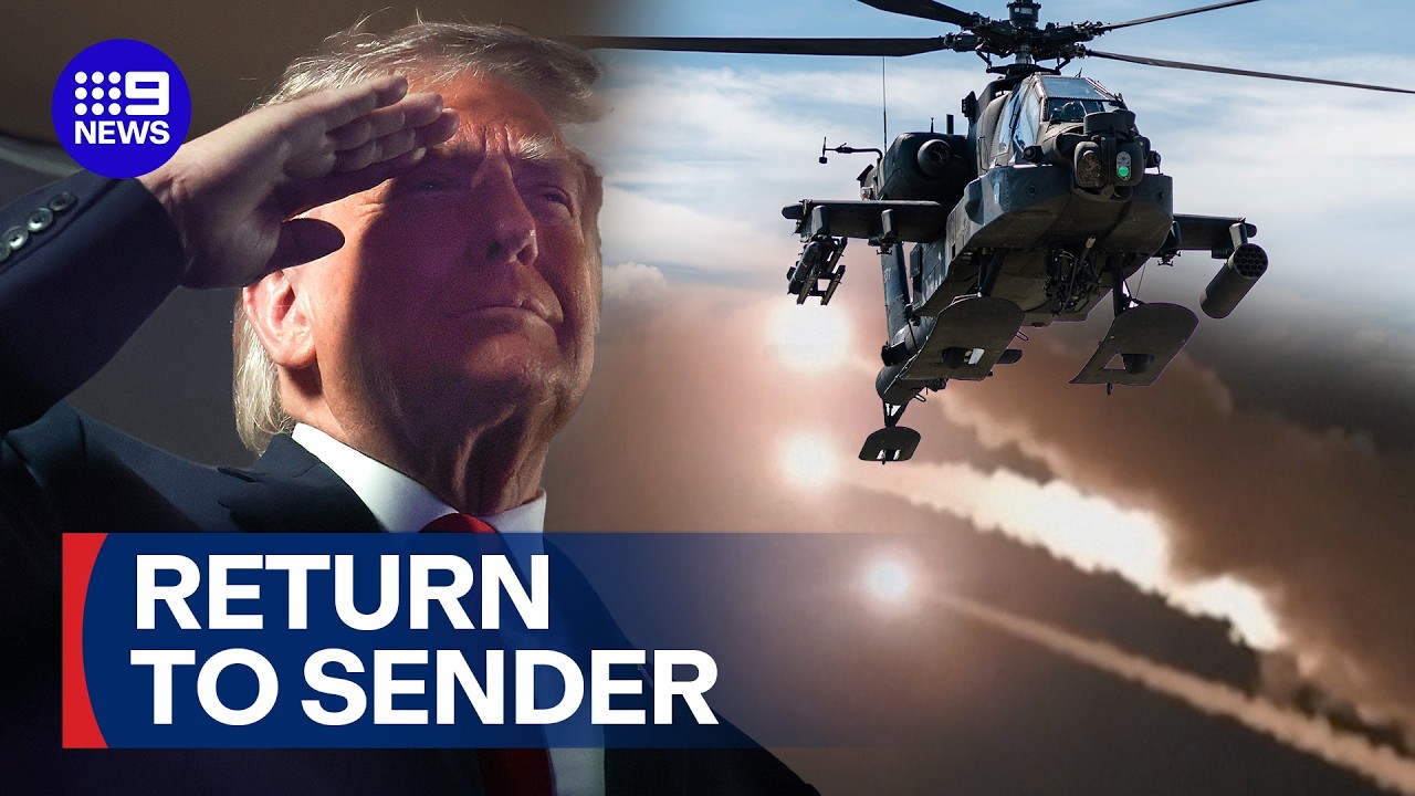 US launches wave of attacks after chopper downed by Iranian drone | 9 News Australia