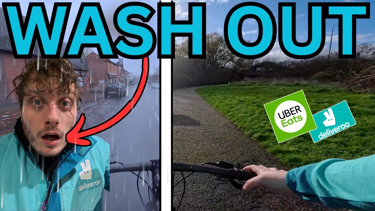 Deliveroo Lunch Shift in a MONSOON!!! | Cycling Deliveries in Birmingham