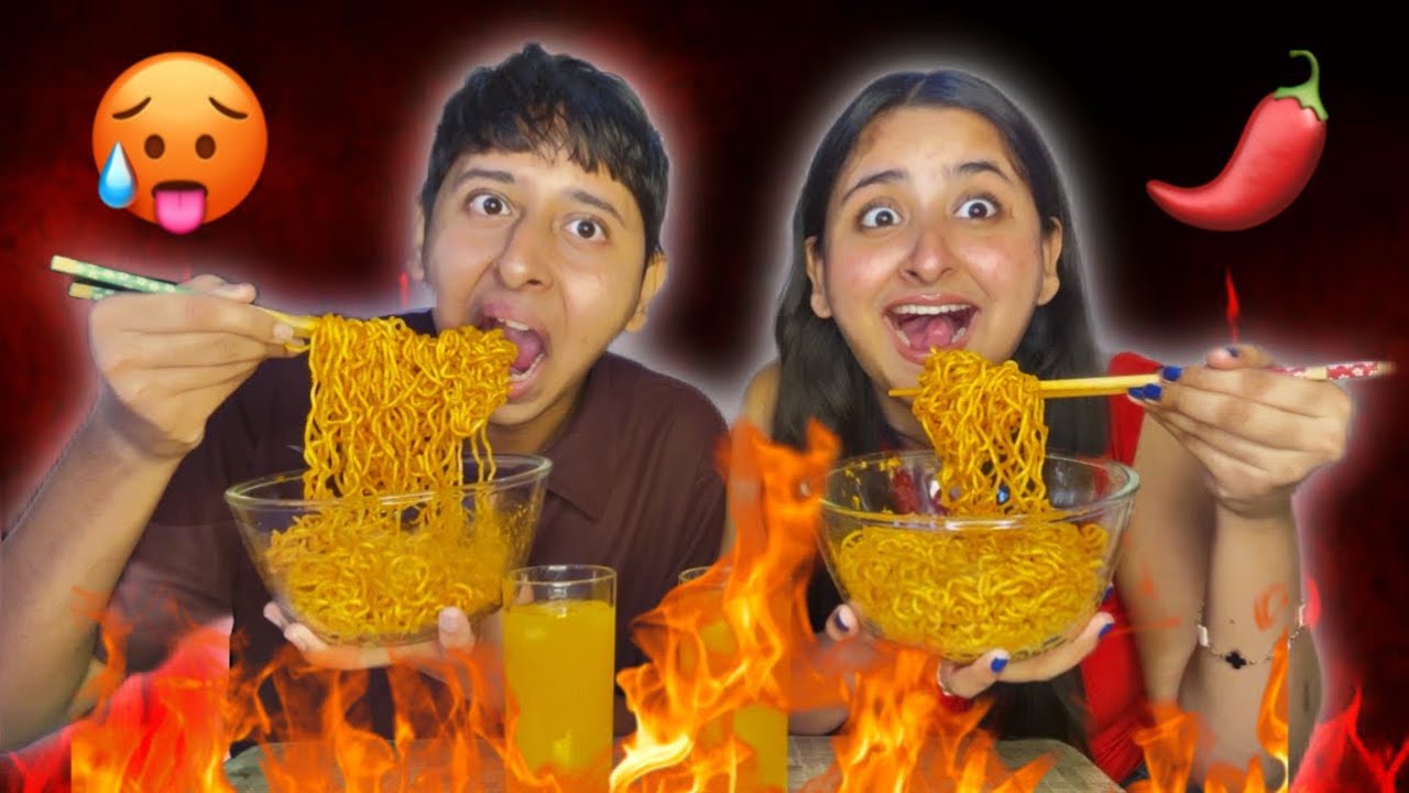 Spicy 🥵 Noodles Challenge With My Sister
