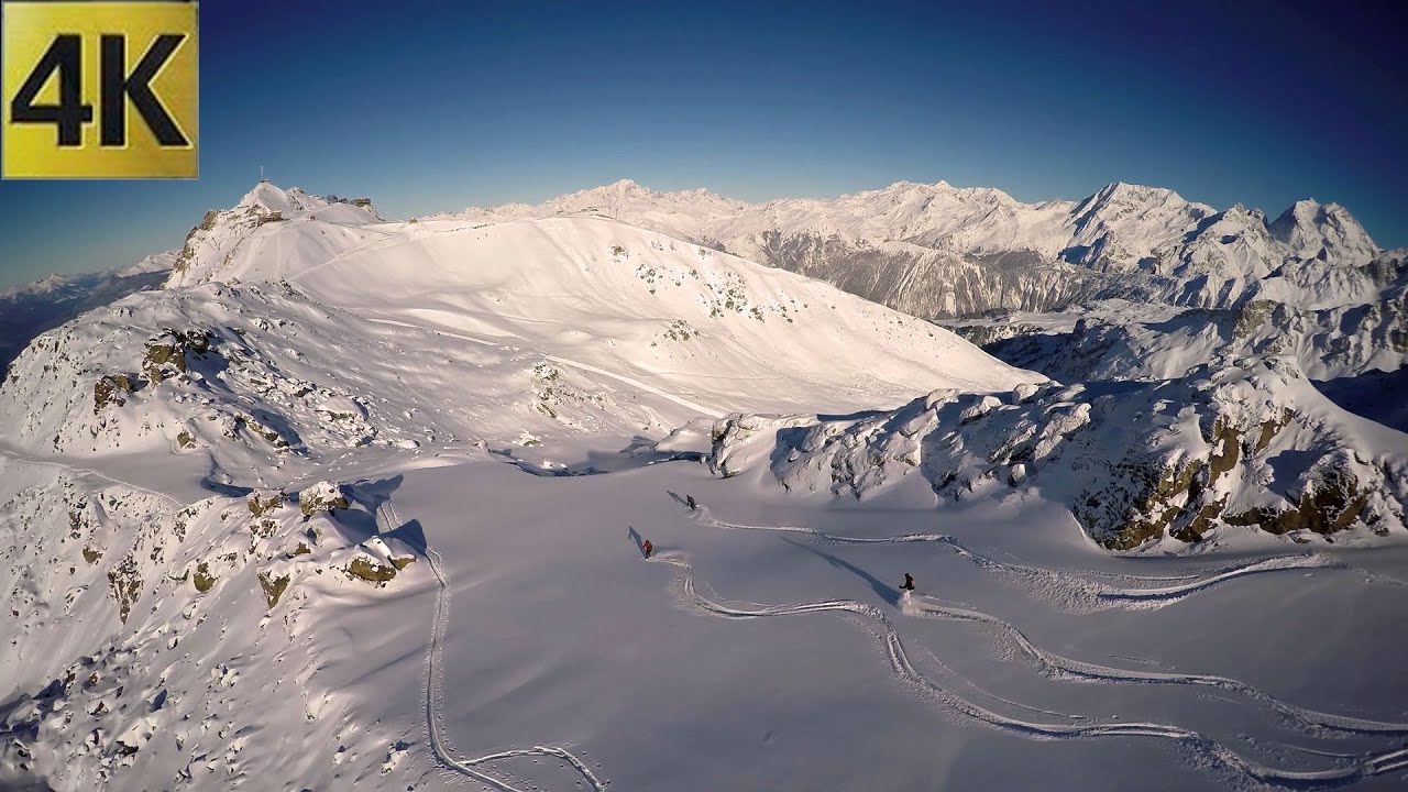 4K GoPro Freeride Skiing, First Pow of the season with BioMedia drone