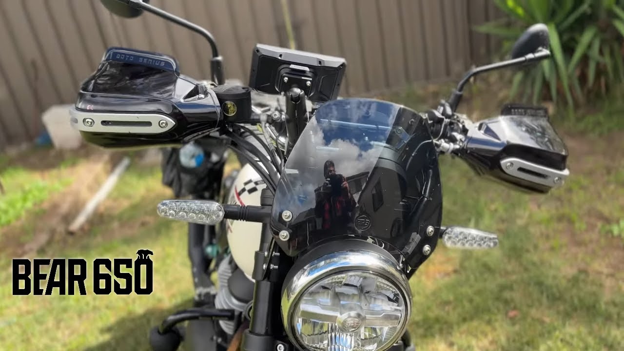 Royal Enfield Bear 650 new hand guards ride.